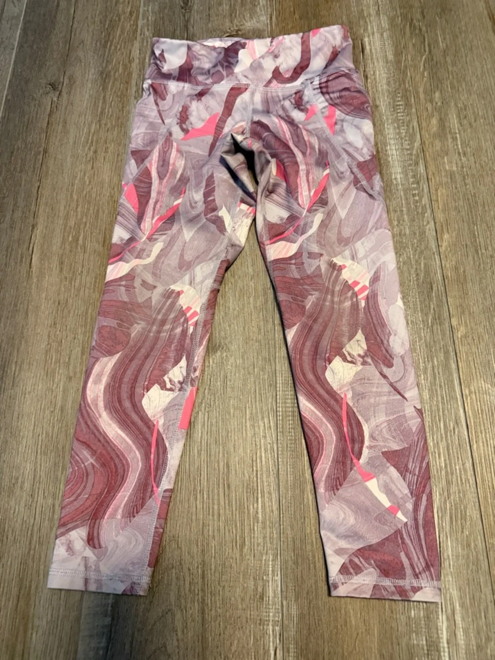 Old Navy Pink Marble-Print Girls' Active Leggings